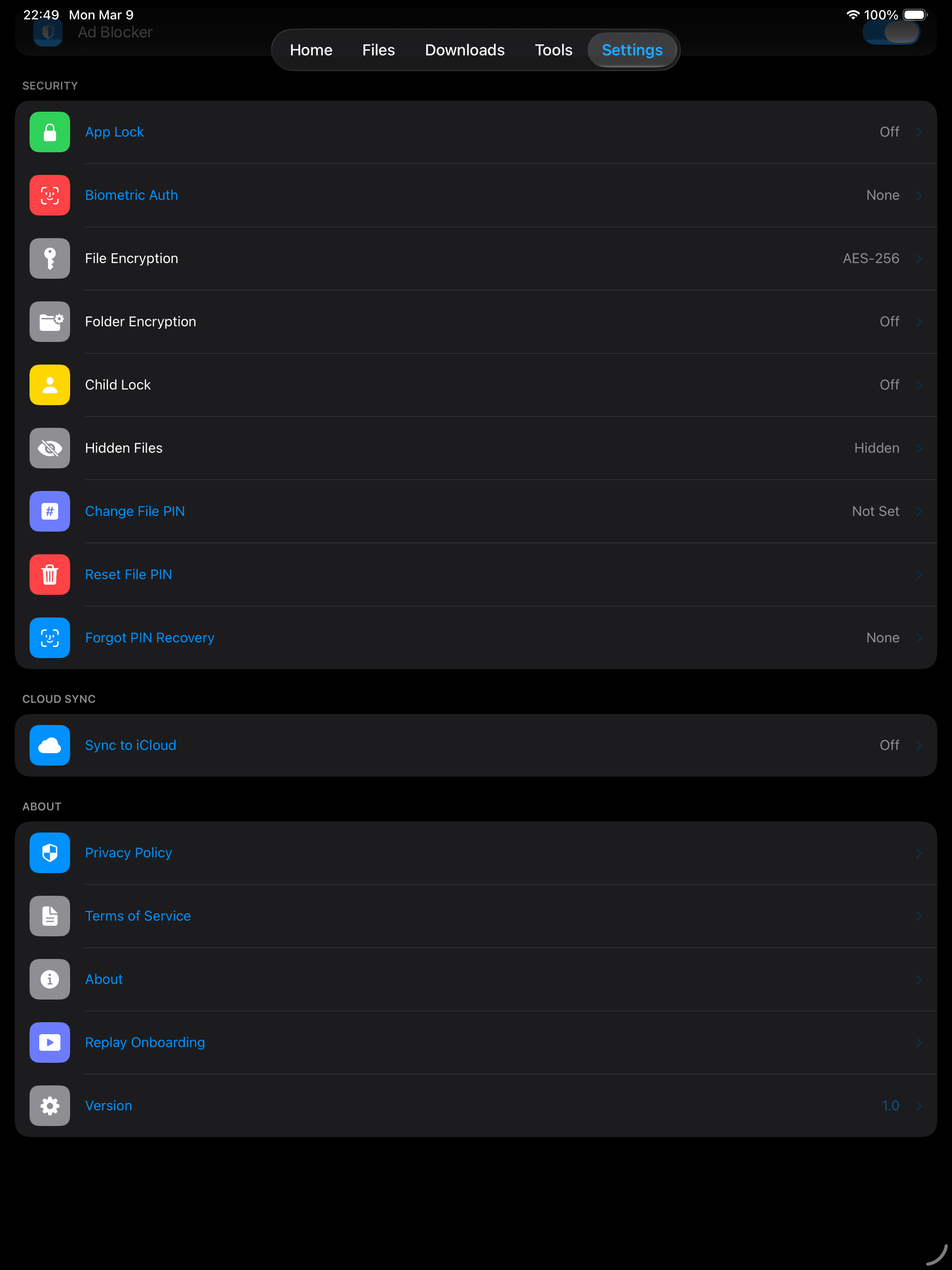 iPad Workspace 3 Dark screenshot