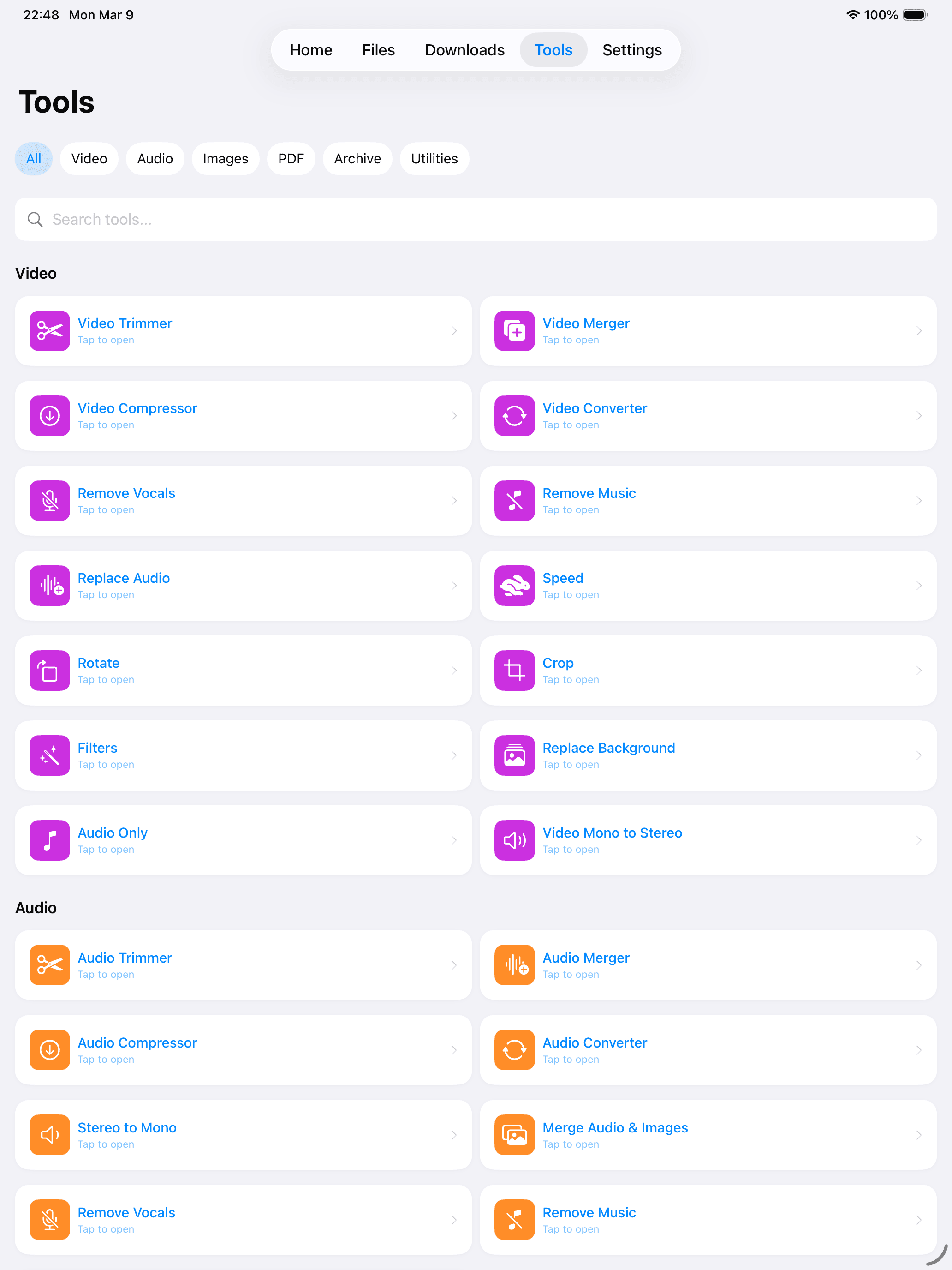 iPad Workspace 1 Light screenshot