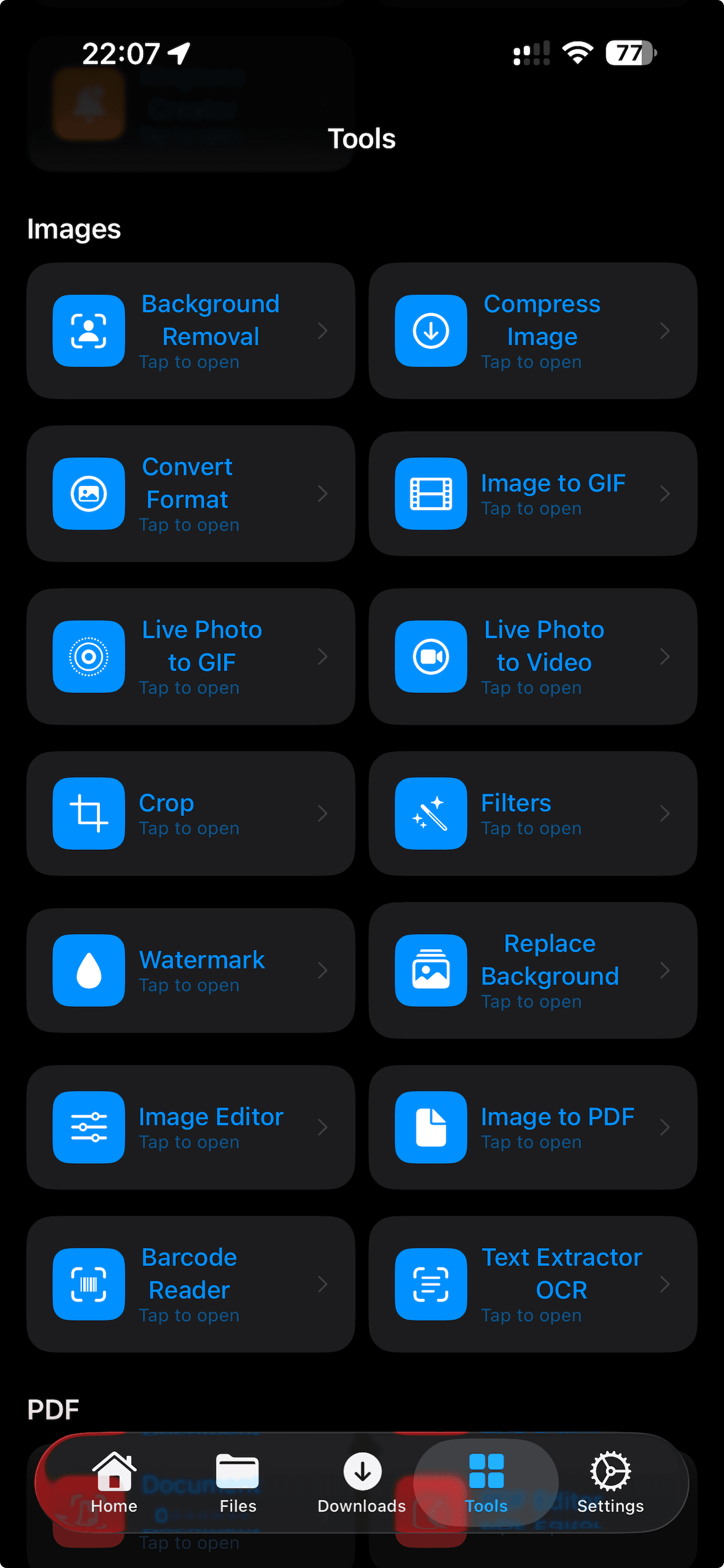 Tools - Image Dark screenshot