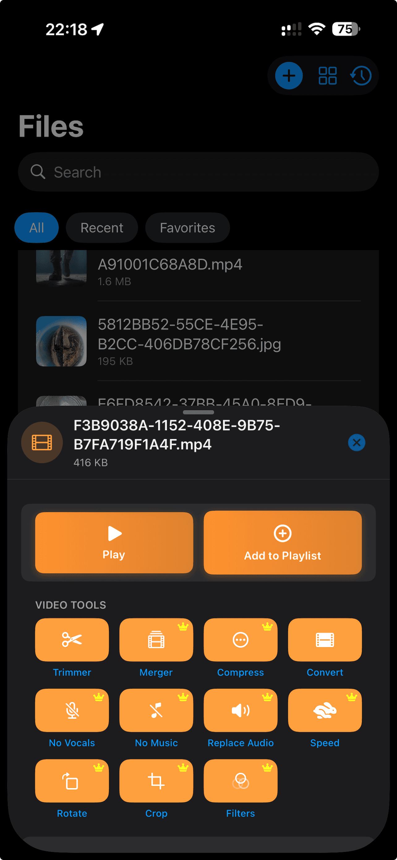 Video Action Dark screenshot